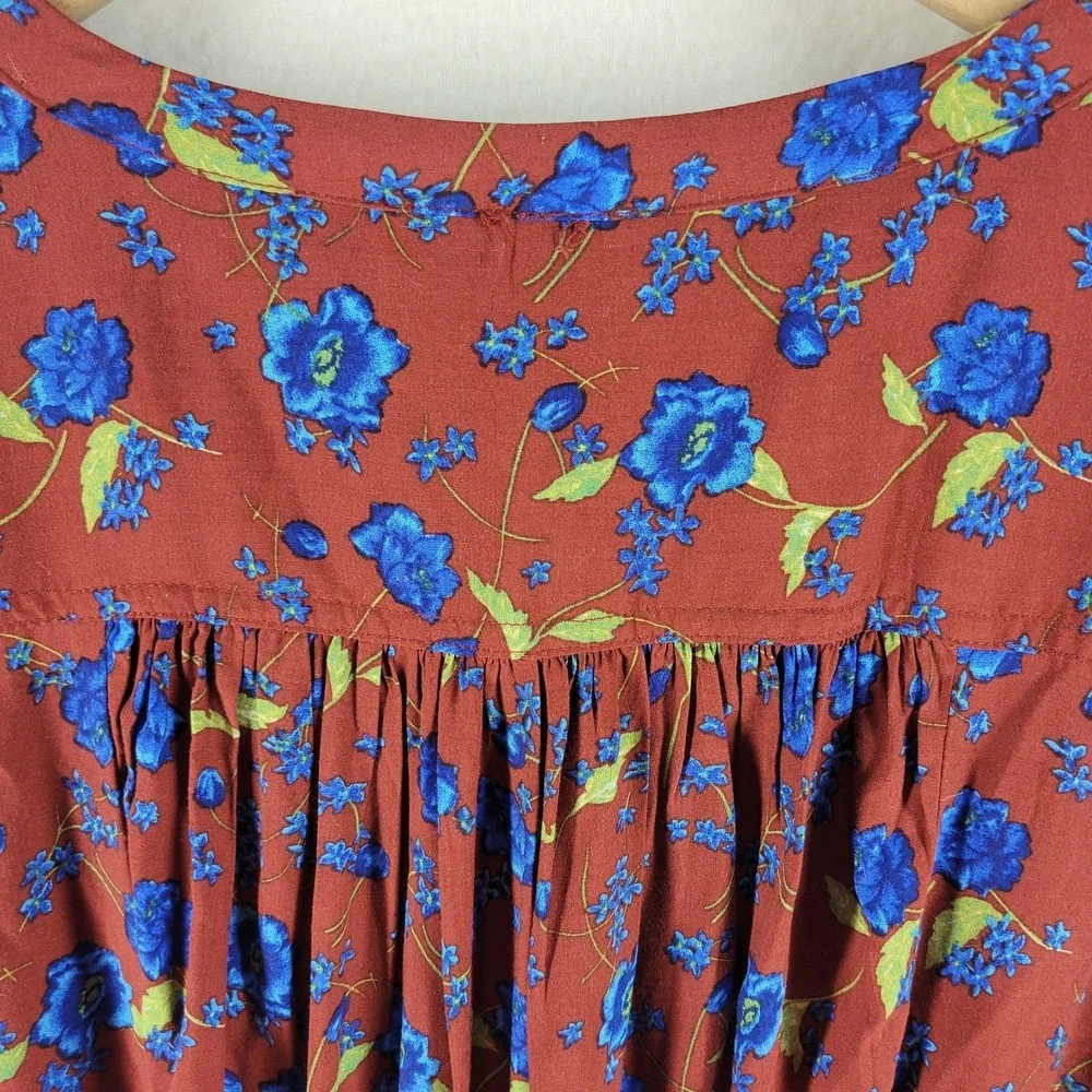 Free People Flower Fields Mini‎ Dress Womens M Smocked Floral Cottagecore